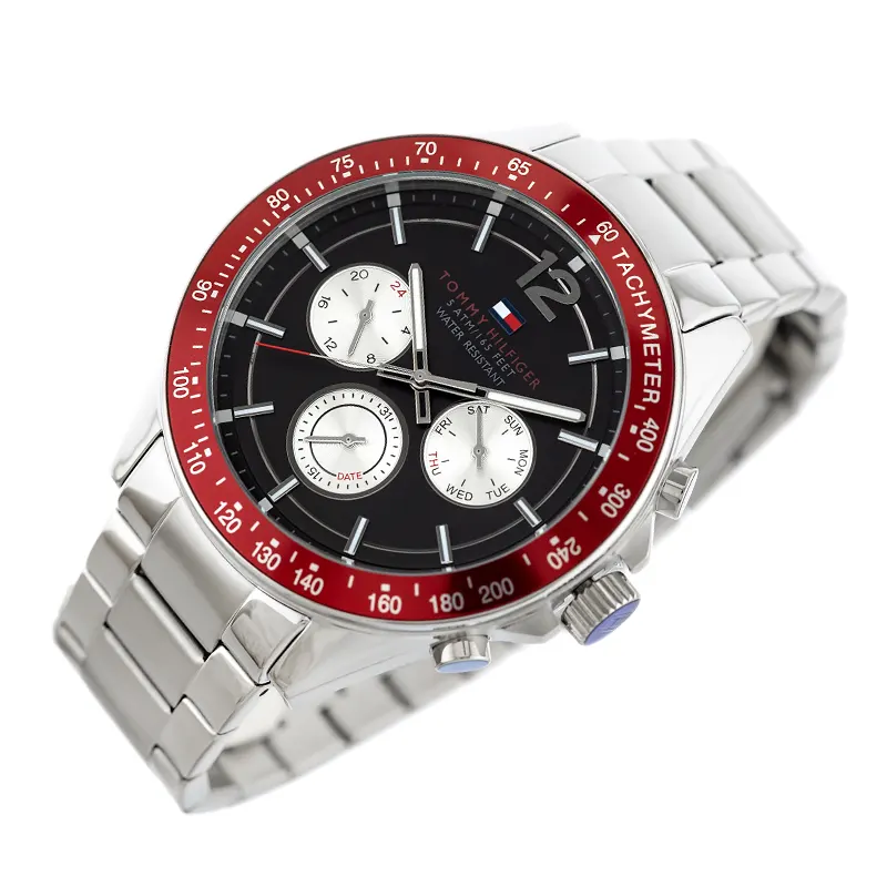 Tommy Hilfiger Luke Chronograph Red Bezel Men's Watch- 1791122